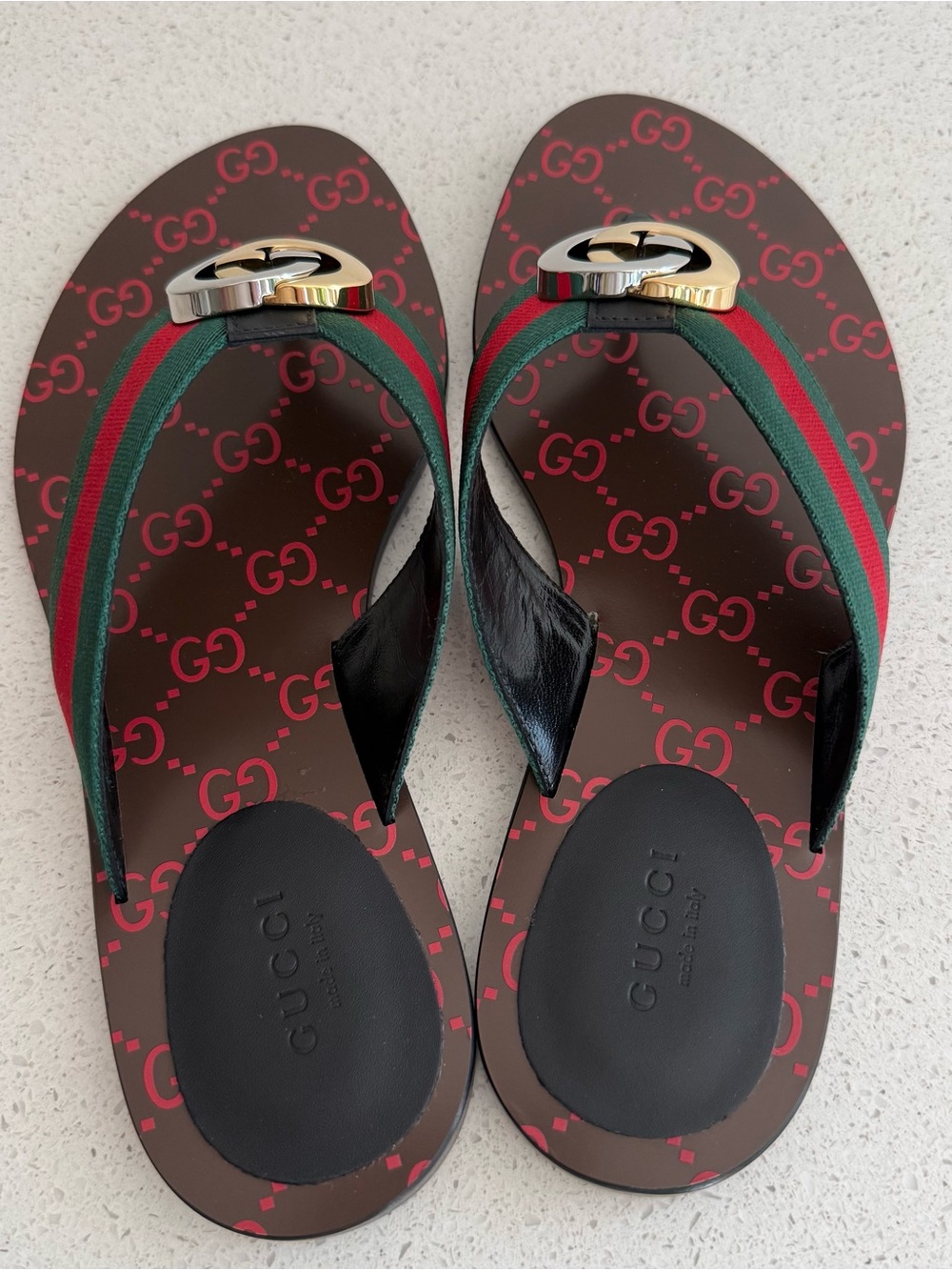 Gucci Kika GG Web Flip Flop EU 39.5 US 9.5 - Picture 3 of 7